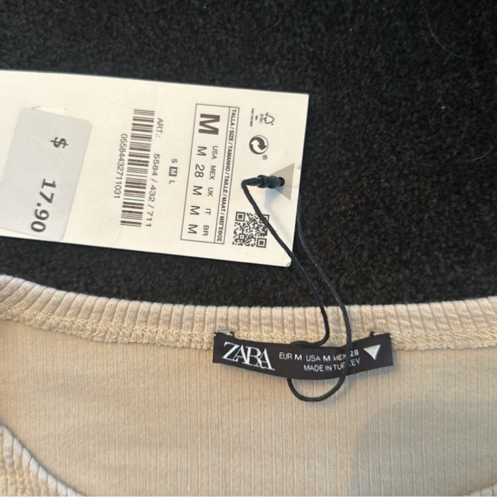 Zara long sleeve crop top